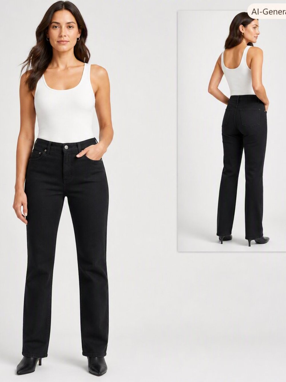 The Limited Black Straight Leg Jeans Size 10 – Quiet Luxury Cotton Blend Denim